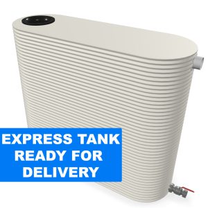 3000L Slimline Water Tank Surfmist With Banner